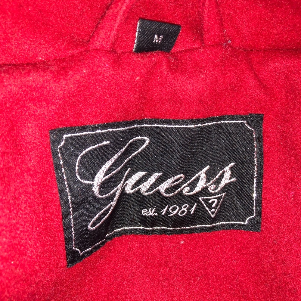 Guess Wool Red Peacoat